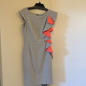 ANTONIO MELANI Gray Dress with Coral Accents